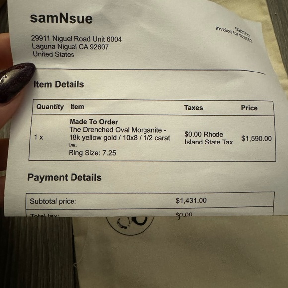 morganite 14k yellow gold diamond ring - Picture 10 of 10